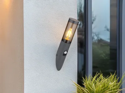 Produktbild von Moderne LED Außenwandleuchte Bewegungsmelder Terrassenbeleuchtung Outdoor H 41cm