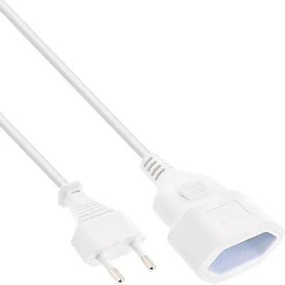 Produktbild von InLine® Euro-Verlängerung, Eurostecker an Eurokupplung, weiß, 5m