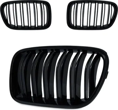 Produktbild von Kühlergrill Sport Grill passend für BMW X3 F25 Set schwarz glanz Doppelsteg