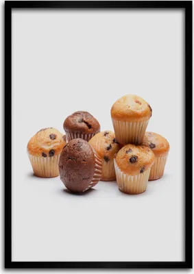 Produktbild von Bild - Bilderrahmen - 50 cm x 70 cm - MDF - Rahmen - Wandkunst Muffins