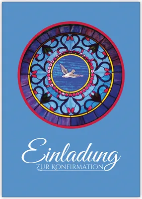 Produktbild von 4x Klassische Einladung zur Konfirmation für Jungen mit Taube