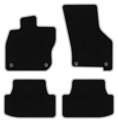 Produktbild von Fußmatten Velours Schwarz/Silber für Skoda Audi A3 8Y MHEV 2020- Set 4-tlg