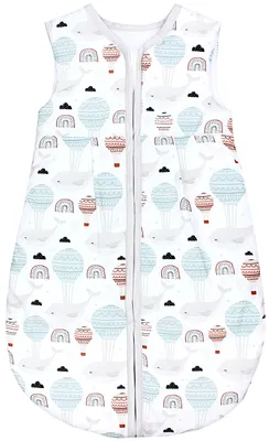 Produktbild von TupTam Ganzjahresschlafsack 2.5 TOG wattiert ärmellos Baby Schlafsack , Farbe: Wal mit Heißluftballon, Größe: 68-74