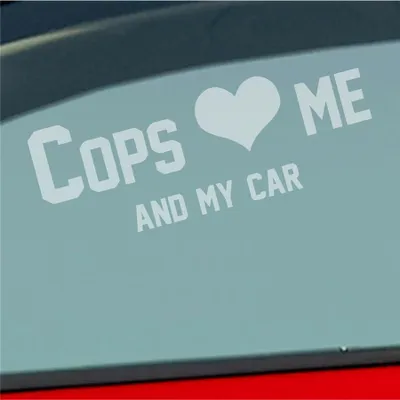 Produktbild von Auto Aufkleber Cops love me Tuning Polizei 10x36 cm Milchglas Sticker Heckscheibenaufkleber