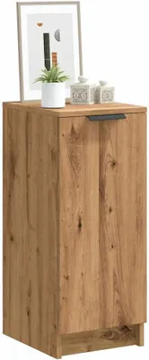 Image de Armoire à chaussures en chêne artisanal, dimensions 29,5 x 35 x 70 cm, fabriquée en panneaux de bois
