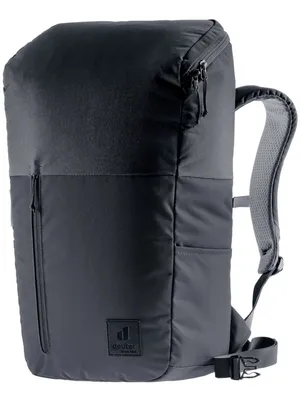 A black Deuter backpack is shown against a white background.