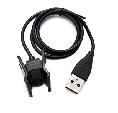 Produktbild von SYSTEM-S USB 2.0 Kabel 50 cm Ladekabel für Fitbit Alta HR Smartwach in Schwarz