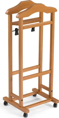 Produktbild von Servierwagen Mixer aus Buche, 37x105 cm, mit 2 Formbügeln, Rockablage und Gummirädern