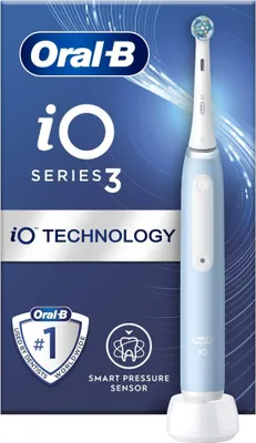 Zdjęcie produktu dla Oral-B | Elektryczna szczoteczka do zębów | Seria iO3 | Akumulatorowa | Dla dorosłych | Liczba główek szczoteczki w zestawie 1 | Liczba trybów szczotkowania zębów 3 | Ice Blue