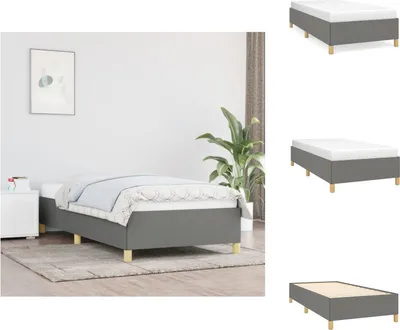 Image de vidaXL Cadre de lit gris foncé 90x190 cm Tissu - Lits et sommiers