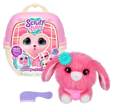 Productafbeelding van Scruff a Luvs huisdier roze - Verrassingspluisdier - 19 cm - Met transportbox