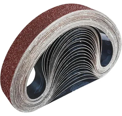 Image de Bandes abrasives de 30 x 533 mm, lot de 25, avec 5 grains différents (80/120/150/240/400) pour ponceuses à bande