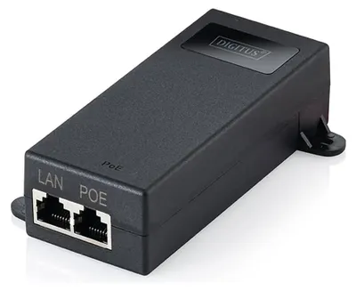 Produktbild von Digitus Gigabit Ethernet PoE++ Injektor, 802.3bt, Gigabit Ethernet, 10,100,1000 Mbit/s, 10/100/1000, PoE++ (4PPoE), IEEE 802.3bt, Schwarz