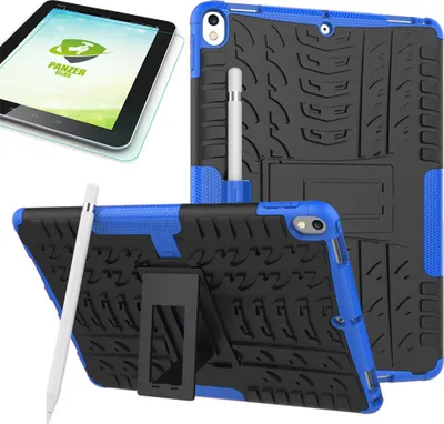 Image de Étui hybride d'extérieur bleu pour Apple iPad Pro 10,5 pouces + verre trempé de 0,4 mm d'épaisseur - Neuf