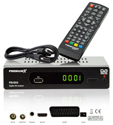 Produktbild von PremiumX FTA 531C Kabel Receiver DVB-C FullHD TV Digital USB SCART HDMI