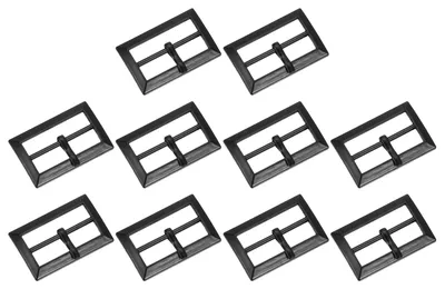 10 Gürtelschnallen mit Dorn, 1,9 cm, Zinklegierung, matt schwarz