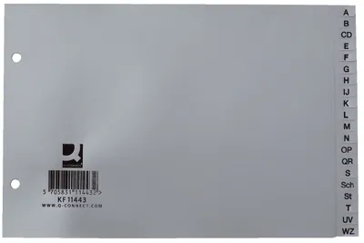 Produktbild von Q-Connect® KF11443 Register - A - Z, PP, A5 quer, 20 Blatt, grau