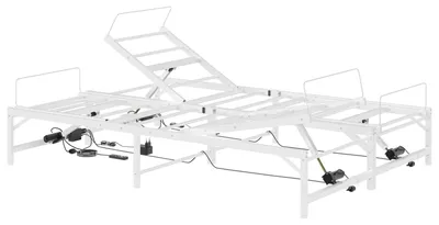 Obrázek produktu pro vidaXL Elektricky nastavitelná postel, bílá, 140 x 190 cm, ocelová konstrukce