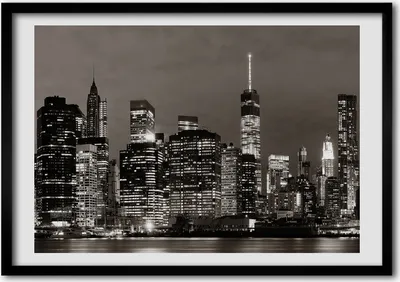 Produktbild von Bild - Bilderrahmen - 100 cm x 70 cm - MDF - Rahmen - Foto - Wandkunst Manhattan New York City