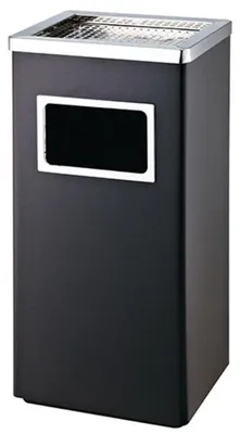 Productafbeelding van Decopatent® Staande Asbak met RVS Afvalbak - Asbak Voor Buiten - Vloerasbak - Buitenasbak Groot - Rookpaal - Asbakken - 30x24x62