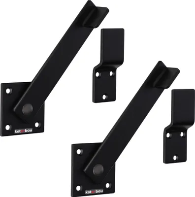 Zdjęcie produktu dla KOTARBAU® Zestaw 2 rygli drzwiowych 5 x 15,5 cm Zamek ryglowy Stal malowana proszkowo Rygiel drzwiowy Czarny rygiel zamka Zamykana zasuwa Rygiel przesuwny Blokada bramy ogrodowej Rygiel zamka drzwiowego