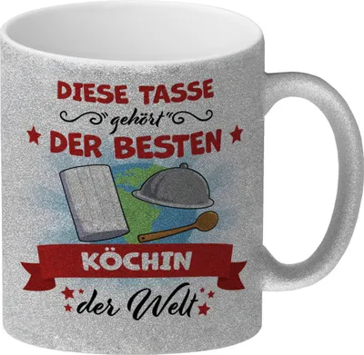 Produktbild von Beste Köchin der Welt Glitzer-Kaffeebecher