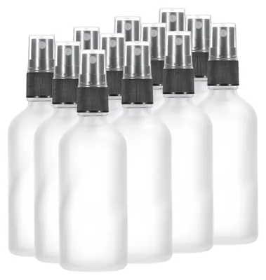 12 Glaszersprüher 4 oz leckdicht feiner Nebel nachfüllbar transparent schwarz