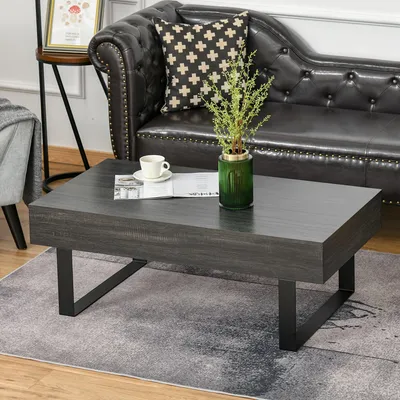 Produktbild von Industrieller Couchtisch mit Schublade und offenem Fach, moderner Beistelltisch