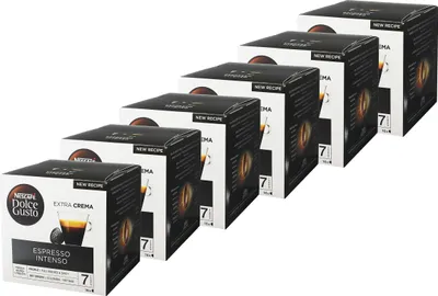 Produktbild von Nescafé Dolce Gusto Espresso Intenso, Stark, Kaffee, Kaffeekapsel, 6er Pack, 6 x 16 Kapseln
