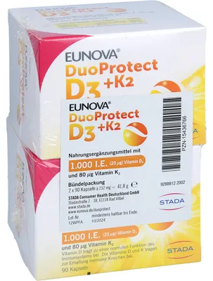Produktbild von EUNOVA DuoProtect D3+K2 1000IE/80UG Kombi