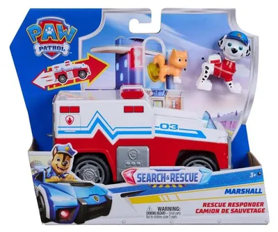 Produktbild von PAW Patrol - Search & Rescue: Marshalls Rettungsfahrzeug mit 2 Figuren, 3 Jahr(e), Mehrfarbig