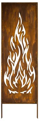 Produktbild von Sichtschutz Metall - 160 cm x 50 cm - Edelrost - Rostoptik Sichtschutz für Garten - Sichtschutzelement - Sichtschutzwand - Gartendekoration Zaun