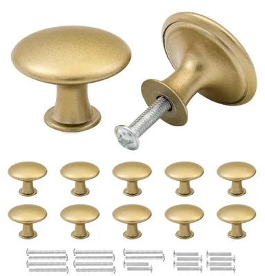 Produktbild von Goldene Möbelknöpfe, matte goldene Schrankknöpfe, Schubladenknöpfe, moderne Vintage-Schrankgriffe, 10 Stück 30 mm Knöpfe für Schränke, Schubladen, Möbel, Küchenschränke, Kleiderschränke