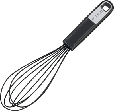 Produktbild von Fackelmann Schneebesen 26 cm SENSE, praktischer Rührbesen für beschichtete Kochutensilien, mit rutschfestem Soft-Touch-Griff (Farbe: Silber/Schwarz)