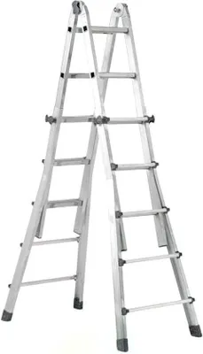 Produktbild von Alte Teleskopleiter - Aluminium - 5 + 5 Stufen Teleskopleiter