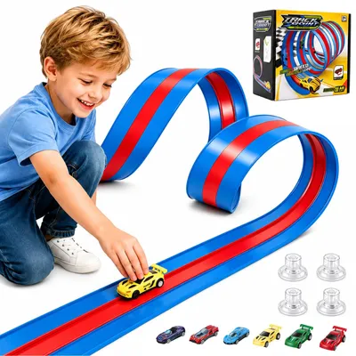 Productafbeelding van Racebaanset - 5 m - Met looping - 17-delig - Speelgoedauto's