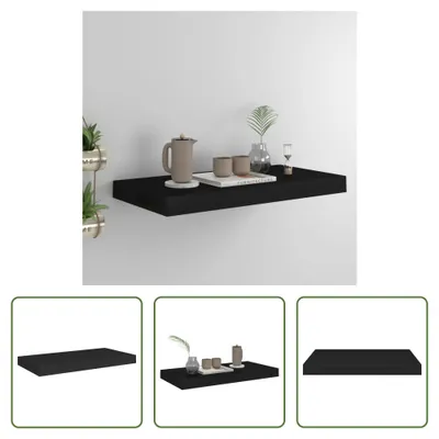 Obrázek produktu pro The Living Store Plovoucí police černá 50x23x3,8 cm MDF