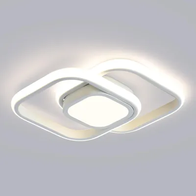 Produktbild von LED Deckenleuchte 24W Weiß Deckenlampe 4000K 2000LM Neutralweiß Quadratisch Lampe für Küche Balkon Flur Schlafzimmer Keller Ø32CM