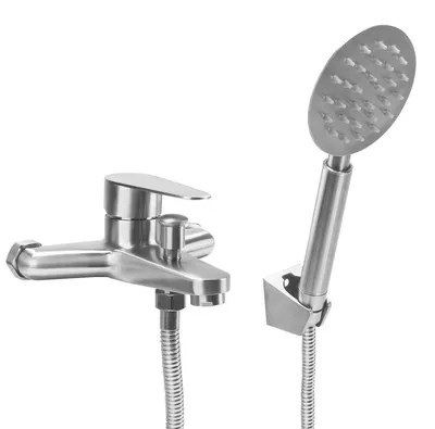Immagine prodotto di Set di rubinetteria per vasca da bagno in acciaio inossidabile, completo di doccetta manuale e tubo flessibile da 150 cm