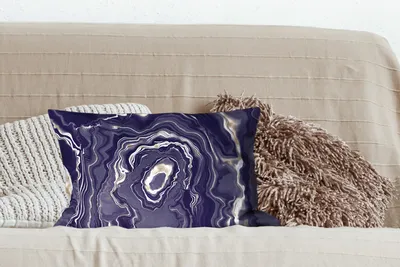 Produktbild von MuchoWow® Zierkissen Sofakissen Wohnzimmer Dekokissen 50x30 cm Marmor - Geode - Achat - Gold - Wohnzimmerdekoration - Polster mit Photo