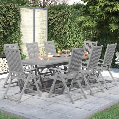 Produktbild von Möbel 9-tlg. Garten-Essgruppe Massivholz Akazie - Balkonmöbel 3079652