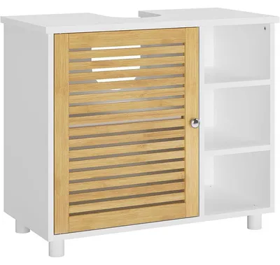 Immagine prodotto di Mobile da bagno con ante in bambù DJ503575_1, 62 x 30 x 60 cm, bianco