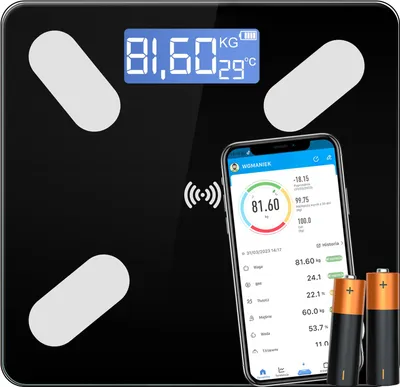 Produktbild von Analytische Smart-Bluetooth-Badezimmerwaage, LCD, Thermometer, 25 Funktionen