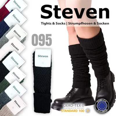 Obrázek produktu pro STEVEN 095 Dámské návleky na nohy Punčochy nad kolena - černé