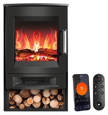 Produktbild von Vigevee Freistehender Elektrokamin 1800 W mit WLAN und Fernbedienung