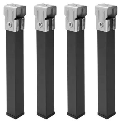 Bettfüße Set 4 Stück, 30x30 mm, Höhe 25 cm, Metall