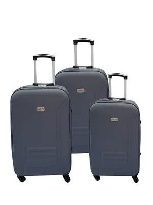 Produktbild von Reisekoffer Stoffkoffer Trolley Set 3 tlg. Rollkoffer Travel Gepäck Hangepäck Dunkelgrau