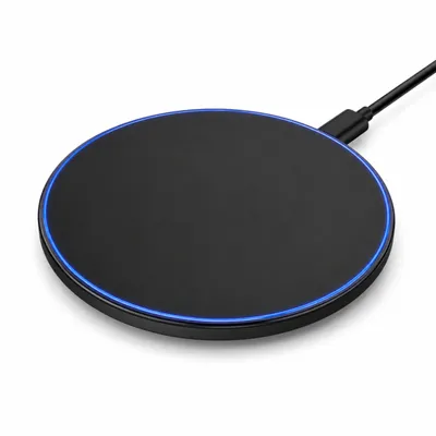 Produktbild von Kabelloses Ladegerät Qi Wireless Charger – Induktive Schnellladestation mit LED-Ring für iPhone, Samsung Galaxy & Qi-Smartphones