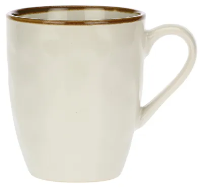 Keramik-Kaffeebecher 430 ml Elfenbein mit Henkel