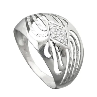 Produktbild von Ring Damenring Rhombus aus weißen Zirkonia 925 Silber Innenumfang 57mm Ø18.1mm